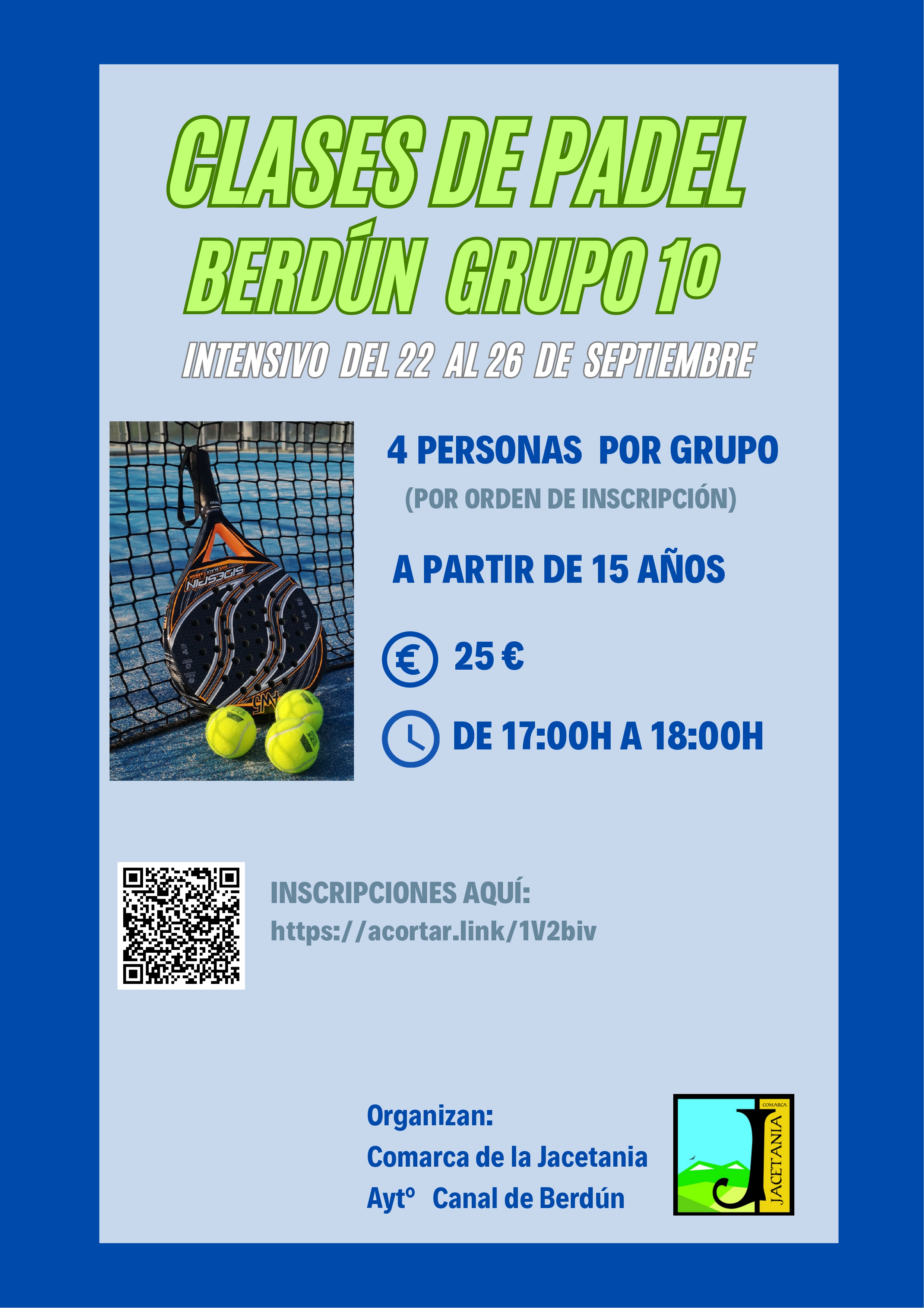 CURSILLO INTENSIVO DE PÁDEL EN BERDÚN