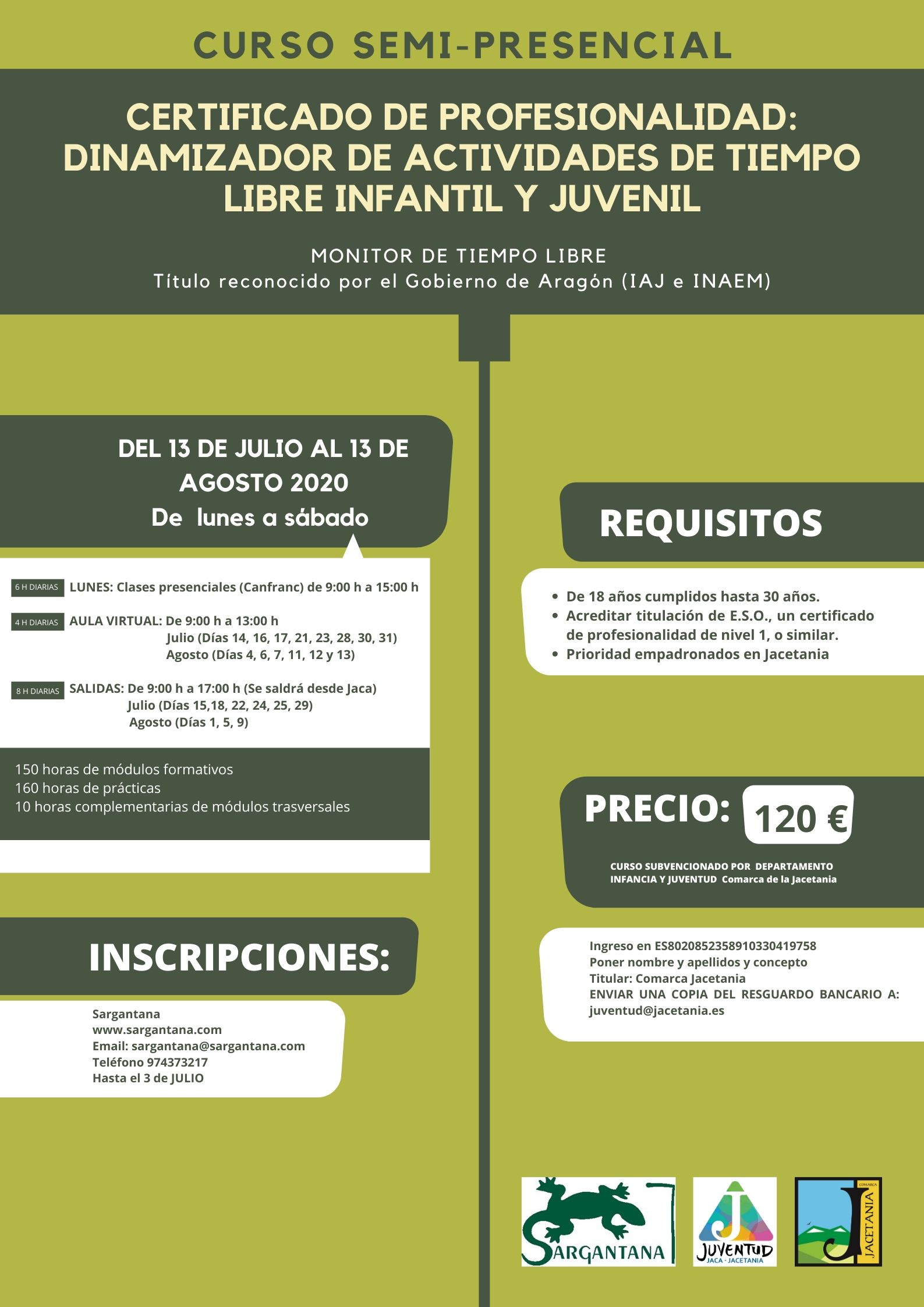 Curso de Monitor de Tiempo libre y CP de Dinamizador de Actividades de tiempo libre infantil y juvenil