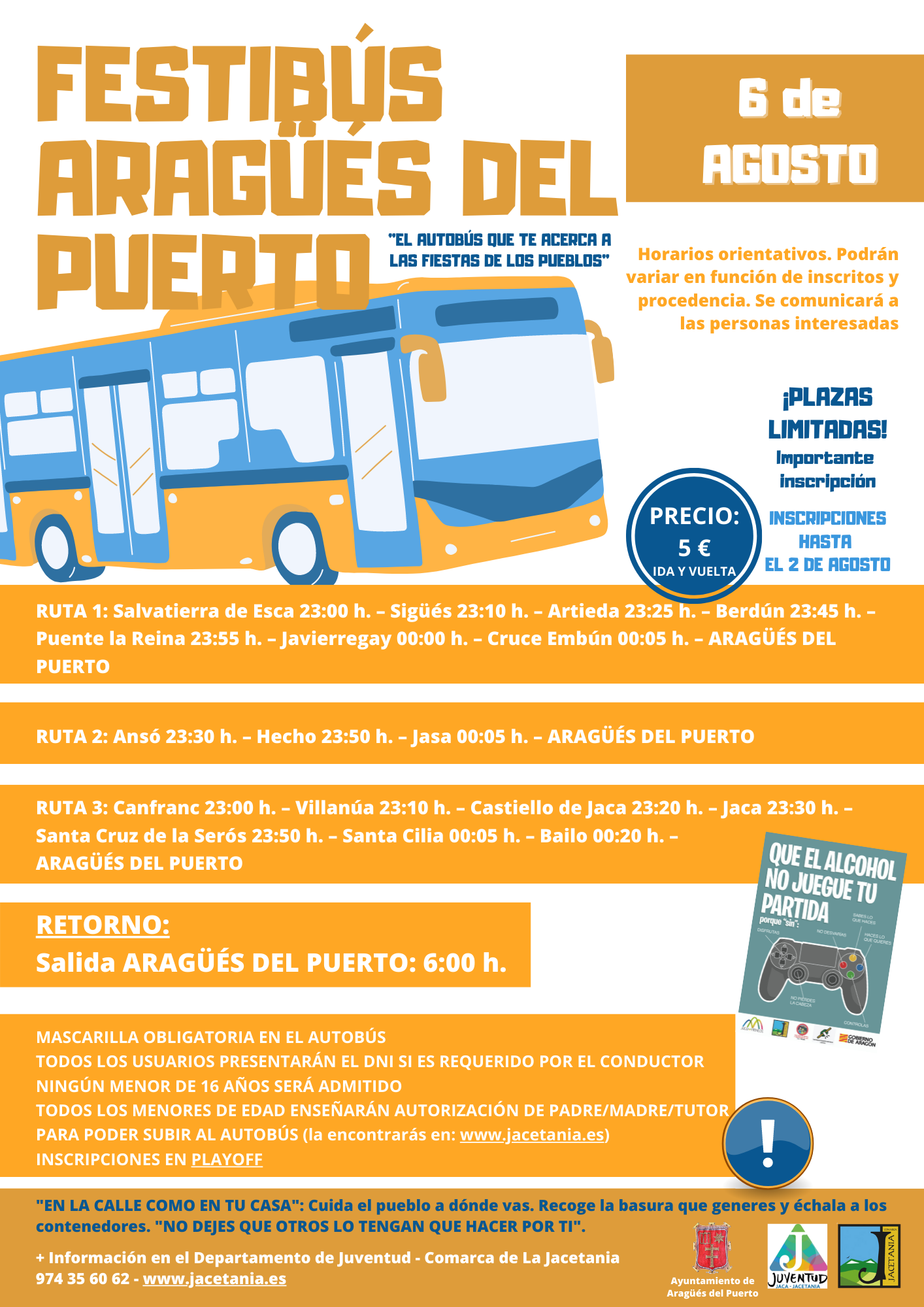 FESTIBUS ARAGÜÉS DEL PUERTO. PLAZAS COMPLETAS