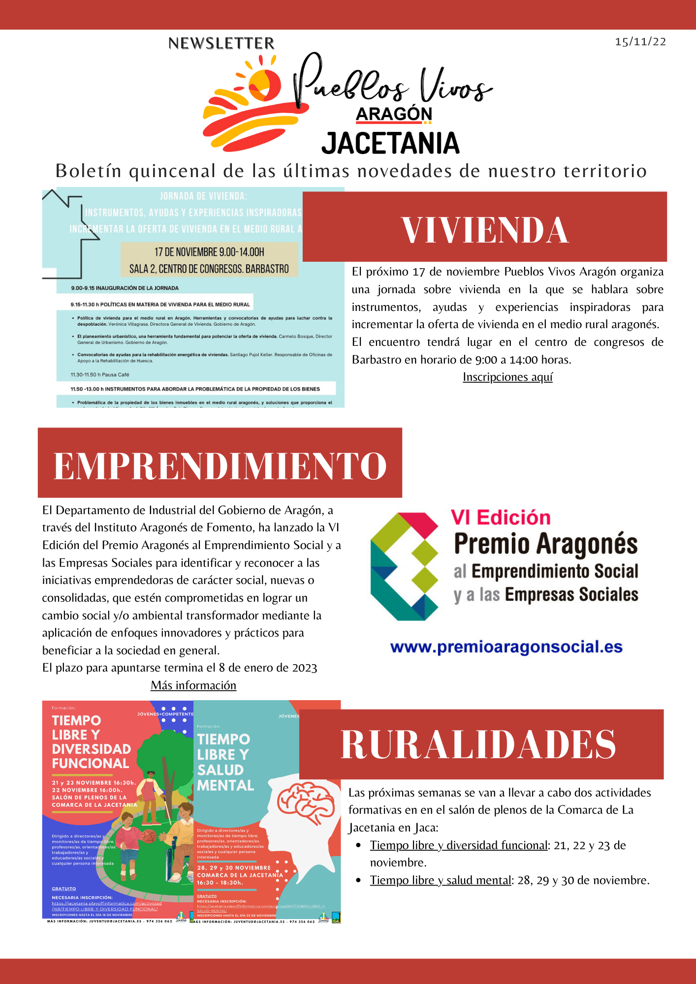 Newsletter PUEBLOS VIVOS JACETANIA