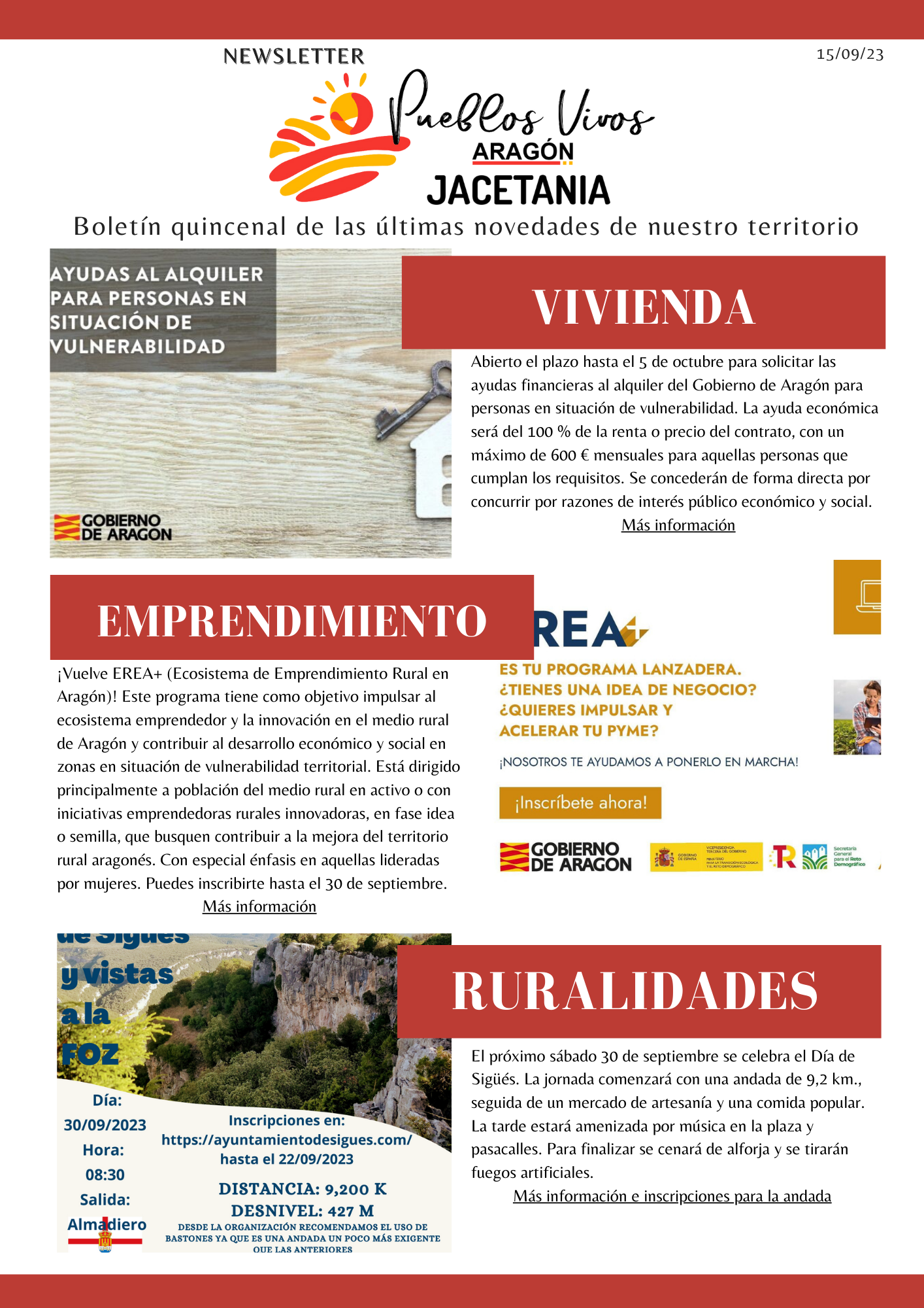 Newsletter PUEBLOS VIVOS JACETANIA
