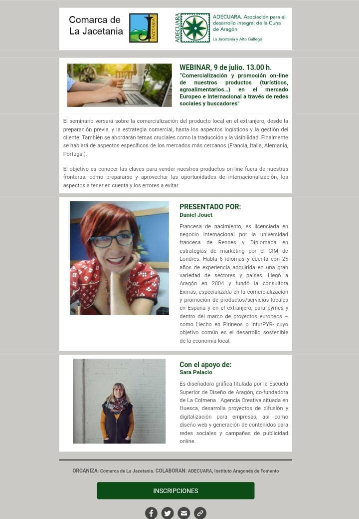 Webinar Comercialización y promoción On-line de nuestros productos