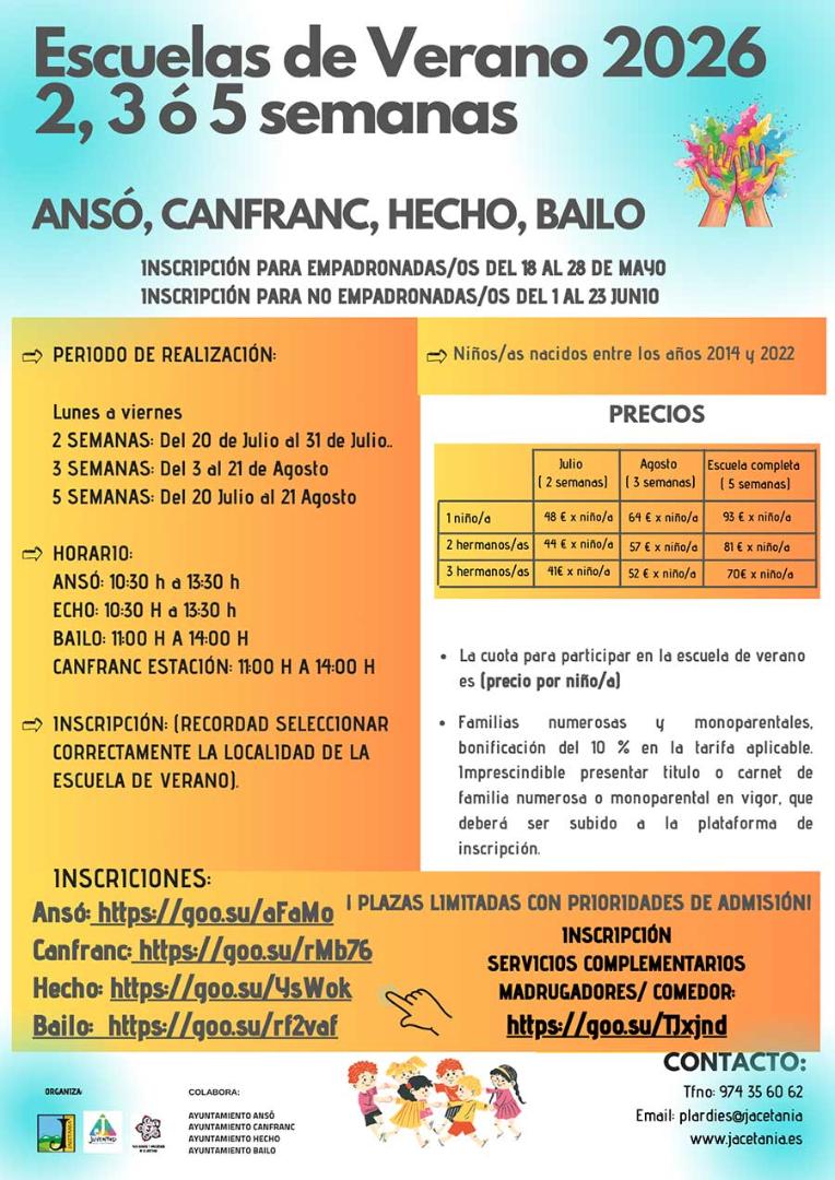 Escuelas de Verano en la Jacetania