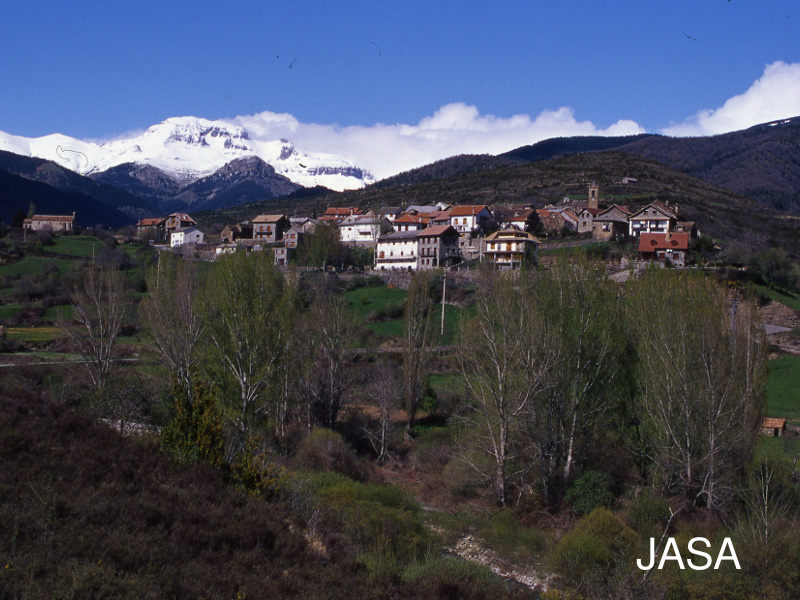 El pequeño término municipal de Jasa se esconde en la orilla izquierda del valle del río Osia, tributario del Aragón Subordán .Son tierras de media montaña salpicadas de bosques y antiguas tierras de labor. El casco urbano de Jasa se asienta en el borde de una terraza dominando la desembocadura del barranco Larrigo en el río Osia. 

Población de mediano tamaño, Jasa fue lugar de realengo y contaba con 32 fuegos (viviendas) en 1495. Históricamente se englobaba en el valle de Aragüés del Puerto, con términos comunes. La economía tradicional descansaba en la cría de ganado y en una agricultura de montaña que, en el caso de Jasa, se enriquecía con tierras de cierta calidad regadas por la fuente  del puerto de la Estiva. La producción local de trigo se transformaba en harina panificable en el molino local situado al pie del pueblo junto al barranco de Larrigo. Hasta bien entrado el siglo XIX en sus montes hubo presencia de especies hoy desaparecidas, como osos y lobos.

La iglesia parroquial de Nuestra Señora de la Asunción destaca en un conjunto urbano de arquitectura tradicional montañesa. Dispersas por el término se encuentran algunas bordas, como la de Sandiniés, que completan el panorama de la arquitectura tradicional.

Sus recursos turísticos actuales aprovechan el ambiente tranquilo de la población y las posibilidades de paseo por sus montes. Una red de senderos tradicionales y modernas pistas permiten acceder a cualquier rincón del término, destacando las preciosas panorámicas que se alcanzan desde lo alto de la sierra de Luesia, a cuya cima se puede acceder cómodamente por la carretera de Aísa. 