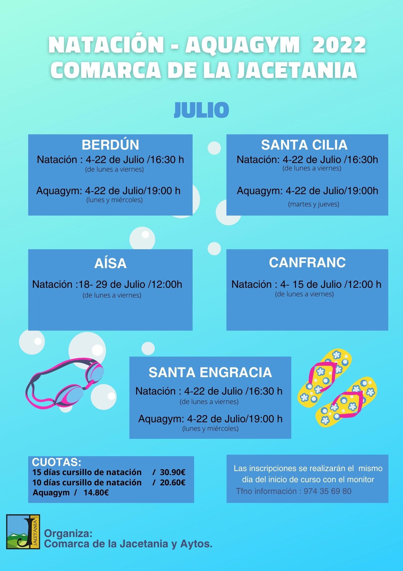 La Comarca de La Jacetania organiza Cursillos de natación y aquagym